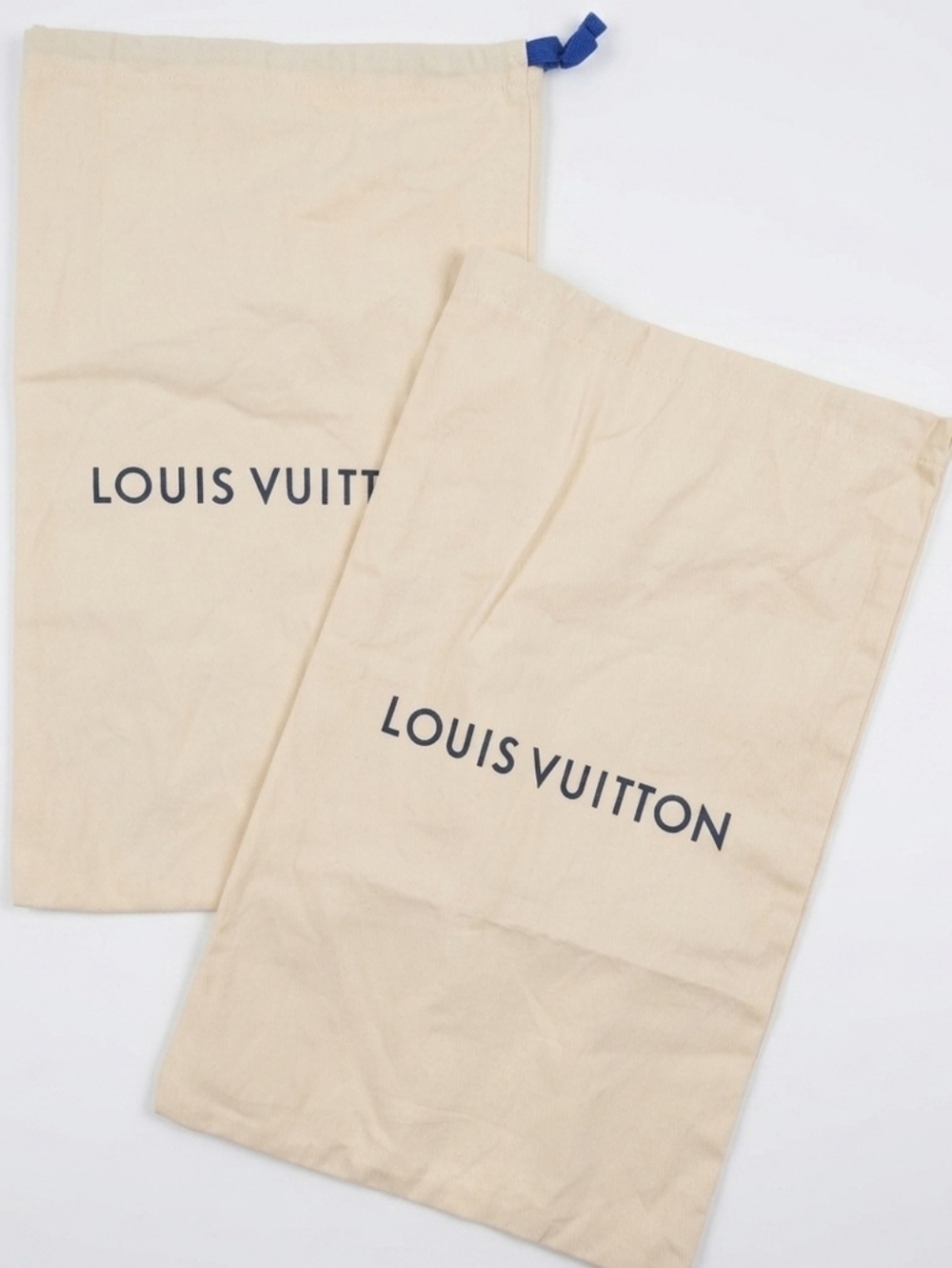 2 Authentic Louis Vuitton LV 19x12" Cloth Dustbag Duster Case Shoes Small Purse